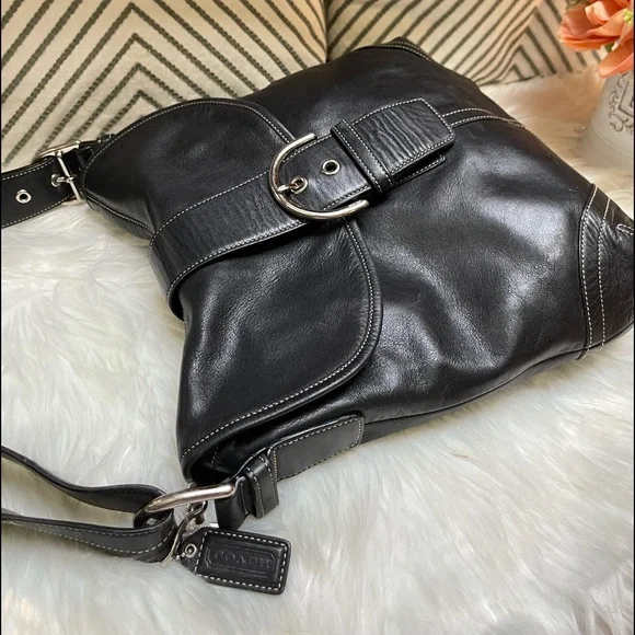 Coach Black Leather Shoulder/ Crossbody Bag - Picture 14 of 16